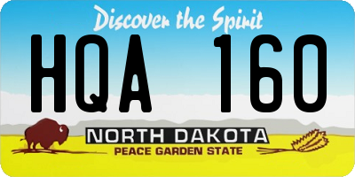 ND license plate HQA160