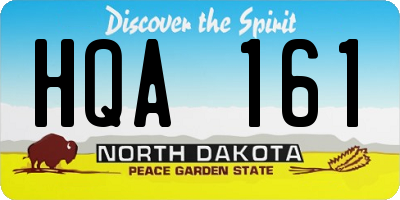 ND license plate HQA161