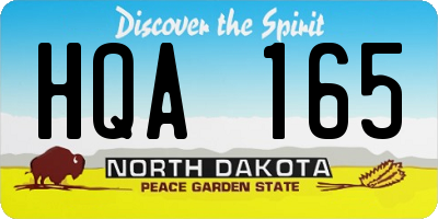 ND license plate HQA165