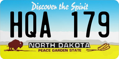 ND license plate HQA179