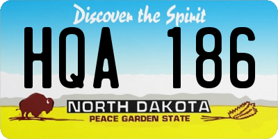 ND license plate HQA186