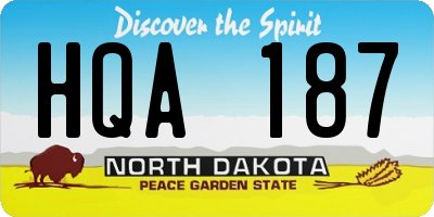 ND license plate HQA187
