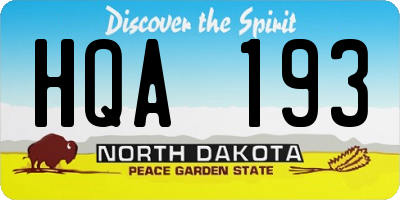 ND license plate HQA193