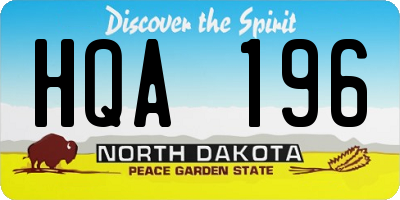 ND license plate HQA196