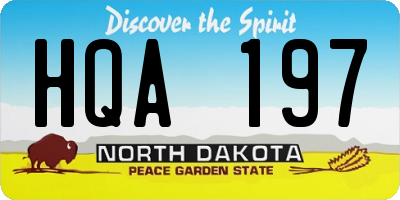 ND license plate HQA197