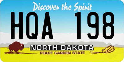ND license plate HQA198
