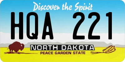 ND license plate HQA221