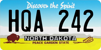 ND license plate HQA242