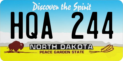 ND license plate HQA244