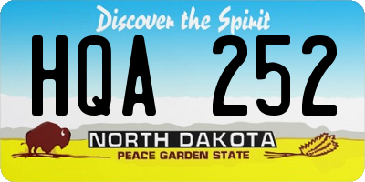 ND license plate HQA252