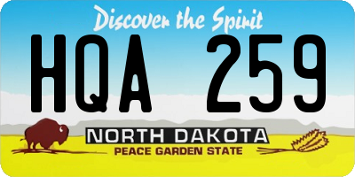 ND license plate HQA259