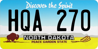 ND license plate HQA270