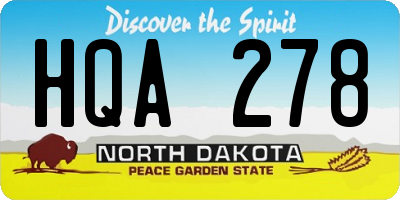 ND license plate HQA278