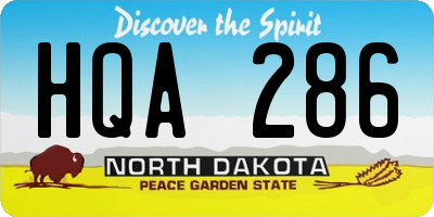 ND license plate HQA286