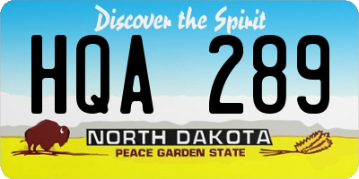 ND license plate HQA289