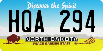 ND license plate HQA294