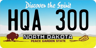 ND license plate HQA300