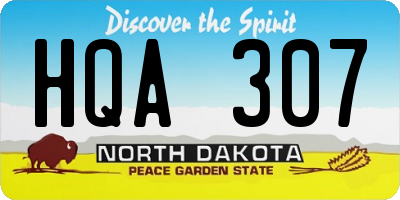 ND license plate HQA307