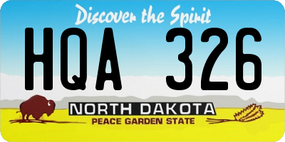 ND license plate HQA326
