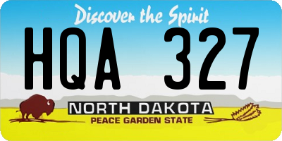 ND license plate HQA327