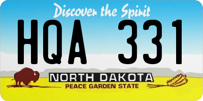 ND license plate HQA331