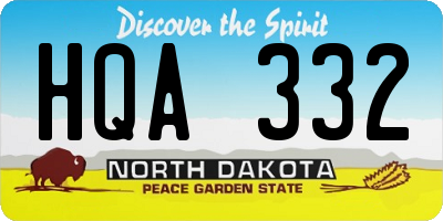 ND license plate HQA332