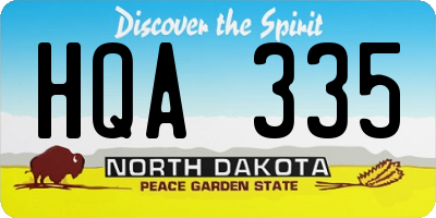 ND license plate HQA335