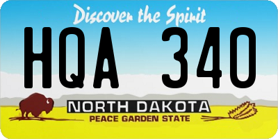 ND license plate HQA340