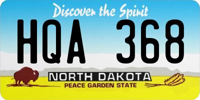 ND license plate HQA368