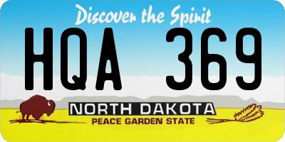 ND license plate HQA369