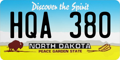 ND license plate HQA380