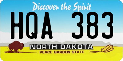 ND license plate HQA383