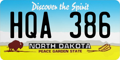 ND license plate HQA386