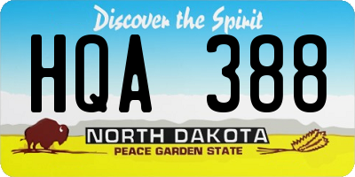 ND license plate HQA388