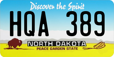 ND license plate HQA389