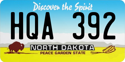 ND license plate HQA392