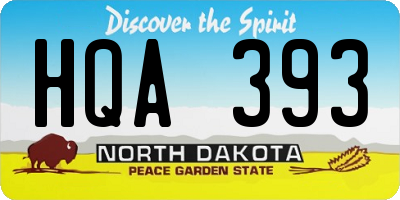 ND license plate HQA393
