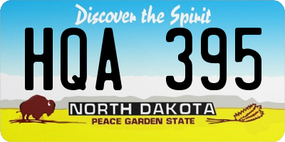 ND license plate HQA395