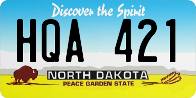 ND license plate HQA421