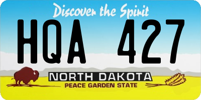 ND license plate HQA427