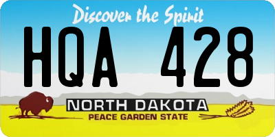 ND license plate HQA428