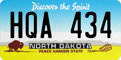 ND license plate HQA434