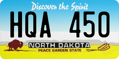 ND license plate HQA450