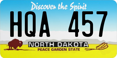 ND license plate HQA457
