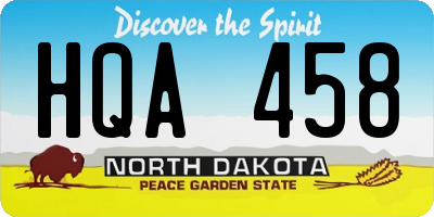 ND license plate HQA458