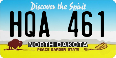 ND license plate HQA461
