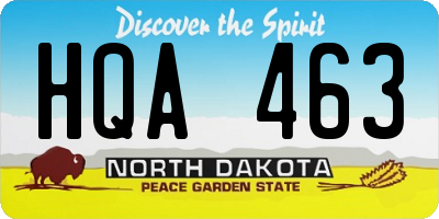 ND license plate HQA463
