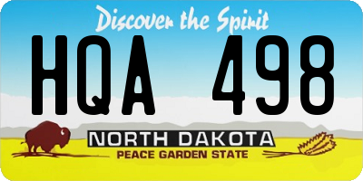 ND license plate HQA498