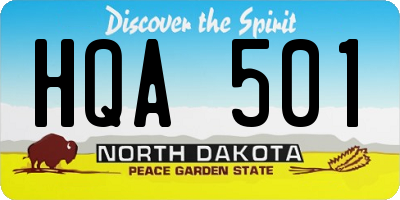 ND license plate HQA501