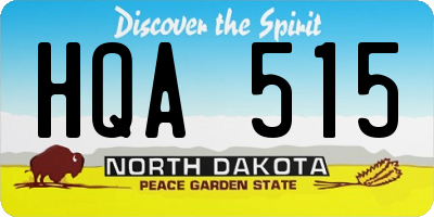 ND license plate HQA515